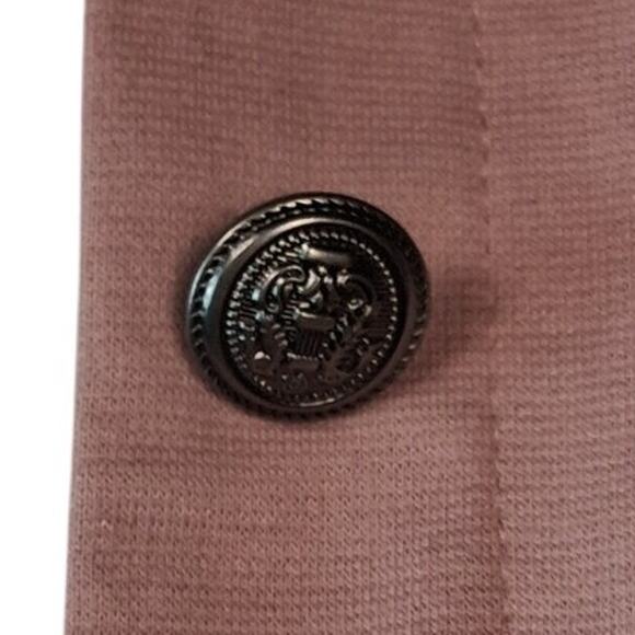 Dusty Rose Pink Fashion Jacket Ruffles Feminine Romantic Girly Military Style - Picture 5 of 9